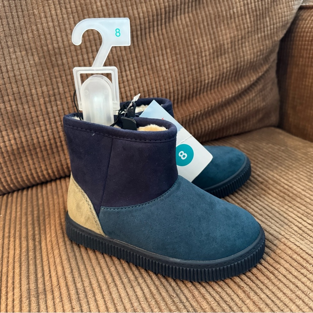 Kids' size 8 NWT Blue teal and Tan Boots